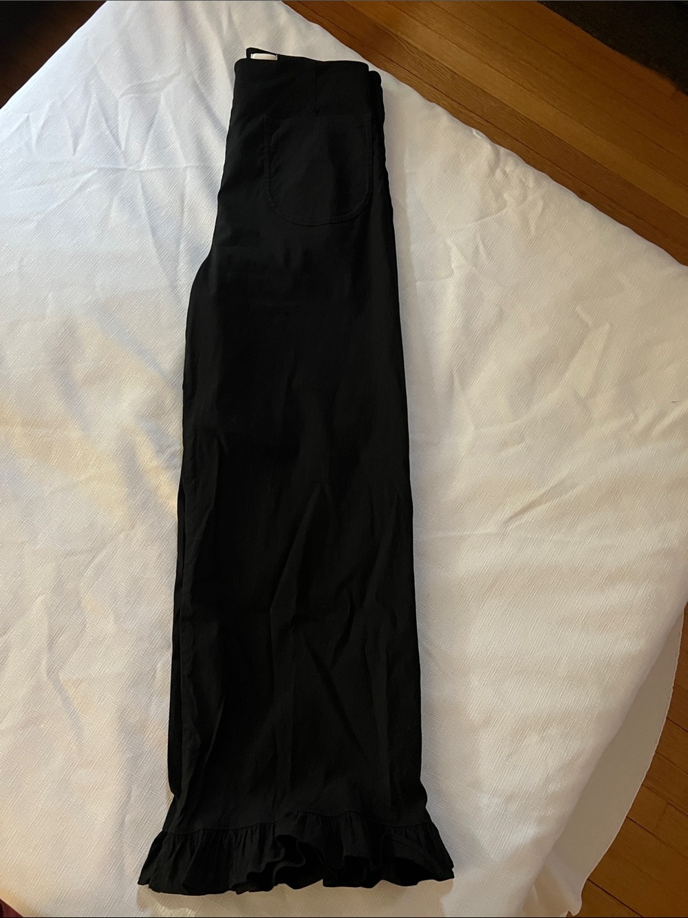 Maeve Black Wide-Leg Pants with Ruffle Hem - Picture 4 of 4